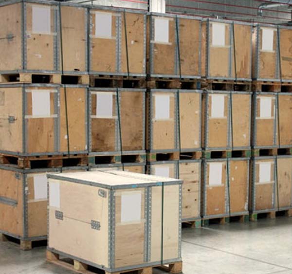 Stack of boxes on pallets